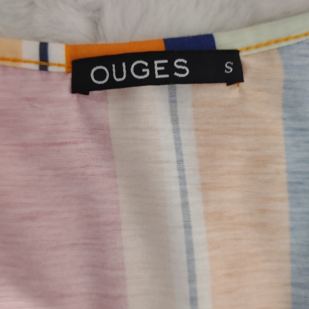 Ouges Women's Multi-Colored Striped Button Down S… - image 6